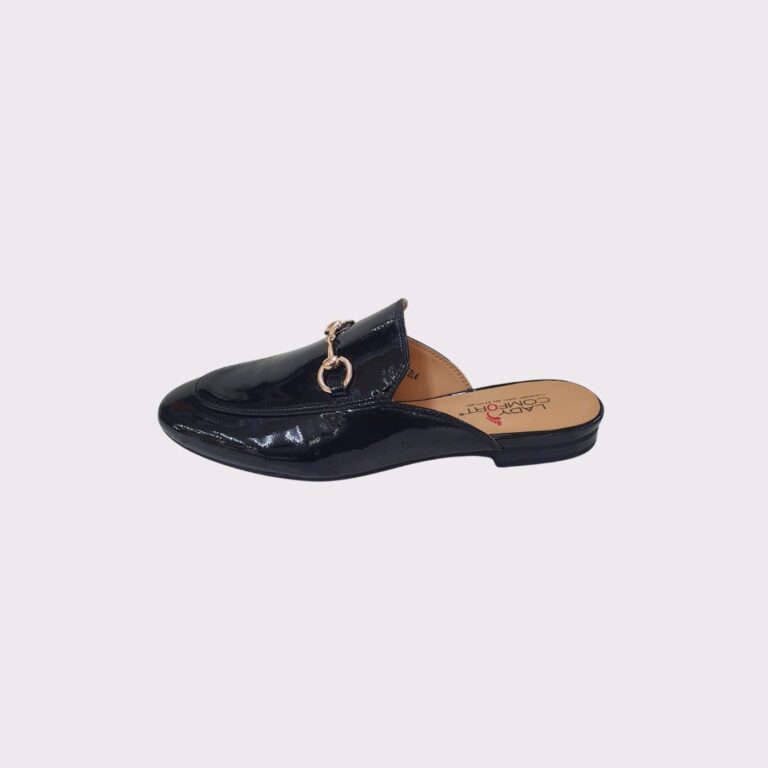 כפכף אבזם שחור לק LADY COMFORT 1