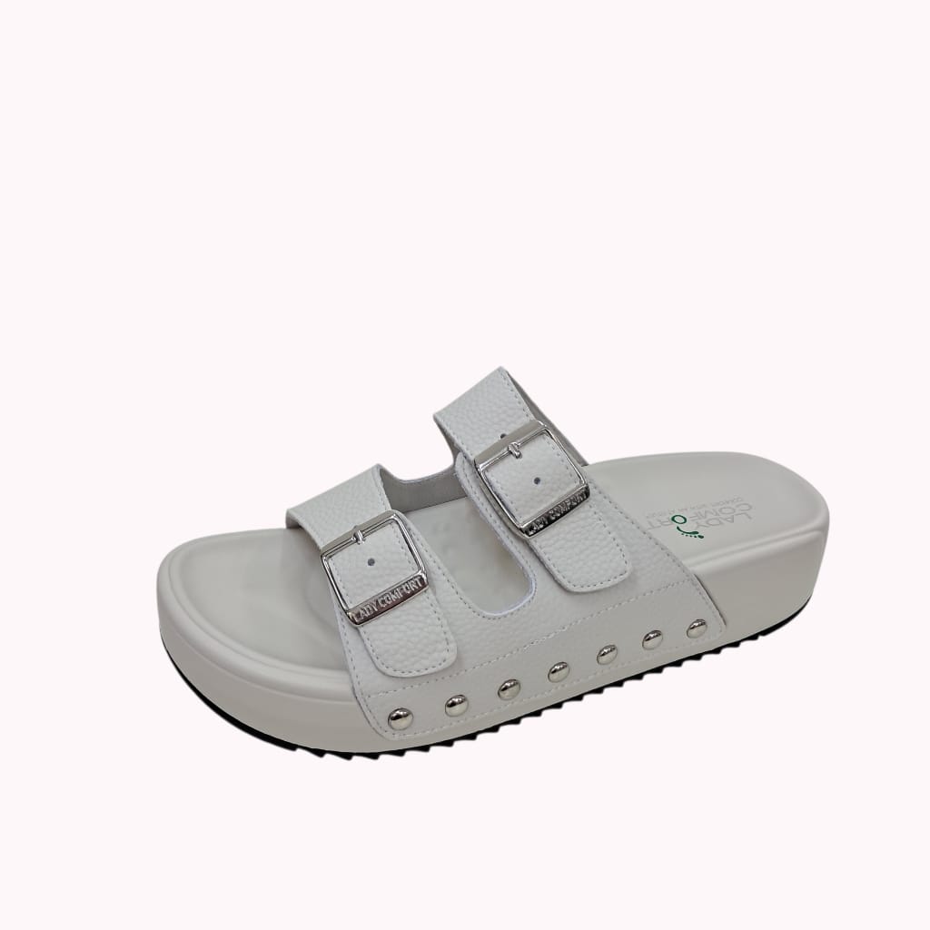 WhatsApp Image 2026-02-23 at 14.03.44 (2) כפכף ניטים לבן LADY COMFORT – תמונה 1
