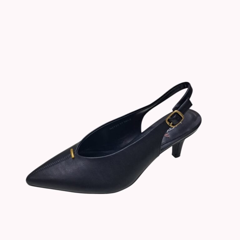נעלי עקב פס זהב שחור lady comfort